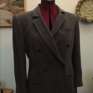 Blue double breasted silk jacket